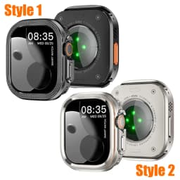 Metal + PC Cover for Apple Watch Ultra 3/2/1 49mm Anti-Scratch Shockproof Protective Case for Iwatch 49MM Rhombus Pattern / Halo
