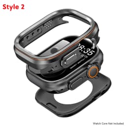 Metal + PC Cover for Apple Watch Ultra 3/2/1 49mm Anti-Scratch Shockproof Protective Case for Iwatch 49MM Rhombus Pattern / Halo