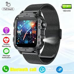 2026 New Military-grade Smart Watch Men GPS Flashlight 3ATM Waterproof Watch Bluetooth Call 100+Sport Outdoor Smartwatch Pk Ht30
