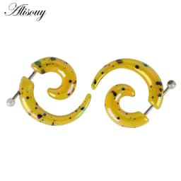 2pcs Hot Acrylic Cheater Fake Spiral Ear Taper Stretcher Expanders Gauge Tunnel And Plugs Earlobe Earring Piercing Body Jewelry