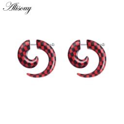 2pcs Hot Acrylic Cheater Fake Spiral Ear Taper Stretcher Expanders Gauge Tunnel And Plugs Earlobe Earring Piercing Body Jewelry
