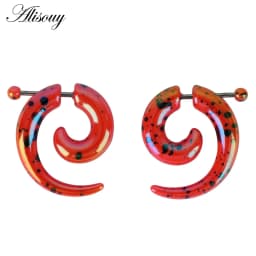 2pcs Hot Acrylic Cheater Fake Spiral Ear Taper Stretcher Expanders Gauge Tunnel And Plugs Earlobe Earring Piercing Body Jewelry