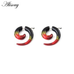 2pcs Hot Acrylic Cheater Fake Spiral Ear Taper Stretcher Expanders Gauge Tunnel And Plugs Earlobe Earring Piercing Body Jewelry