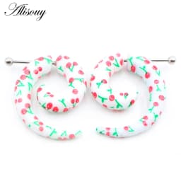 2pcs Hot Acrylic Cheater Fake Spiral Ear Taper Stretcher Expanders Gauge Tunnel And Plugs Earlobe Earring Piercing Body Jewelry