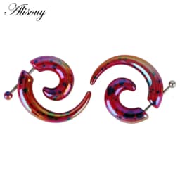 2pcs Hot Acrylic Cheater Fake Spiral Ear Taper Stretcher Expanders Gauge Tunnel And Plugs Earlobe Earring Piercing Body Jewelry