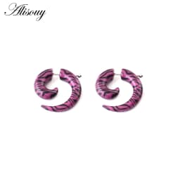 2pcs Hot Acrylic Cheater Fake Spiral Ear Taper Stretcher Expanders Gauge Tunnel And Plugs Earlobe Earring Piercing Body Jewelry