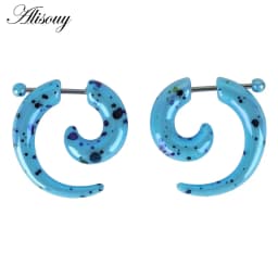 2pcs Hot Acrylic Cheater Fake Spiral Ear Taper Stretcher Expanders Gauge Tunnel And Plugs Earlobe Earring Piercing Body Jewelry