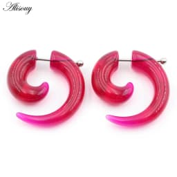 2pcs Hot Acrylic Cheater Fake Spiral Ear Taper Stretcher Expanders Gauge Tunnel And Plugs Earlobe Earring Piercing Body Jewelry