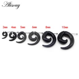 2pcs Hot Acrylic Cheater Fake Spiral Ear Taper Stretcher Expanders Gauge Tunnel And Plugs Earlobe Earring Piercing Body Jewelry