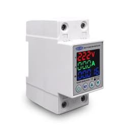 63A 230V 3IN1 Display Din Rail Adjustable Over And Under Voltage Protective Device Protector Relay With Over Current Protection