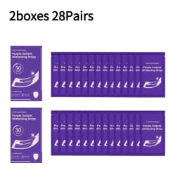 V34 Purple Teeth Whitening Strips 42Pairs Protable Teeth Whitening Product Fresh Breath Remove Stains Tooth Brightening Stickers