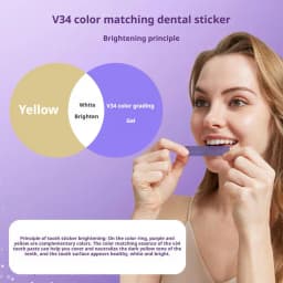 V34 Purple Teeth Whitening Strips 42Pairs Protable Teeth Whitening Product Fresh Breath Remove Stains Tooth Brightening Stickers