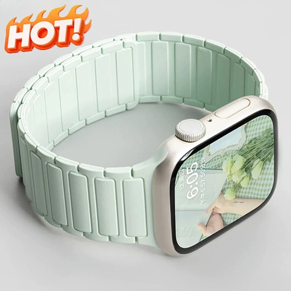 Silicone Strap for Apple Watch 46mm 42mm 49 45mm 41mm 44 40mm Magnetic Band for IWatch Ultra 4/3/2 Series 12 11 10 9 8 7 6 SE 5