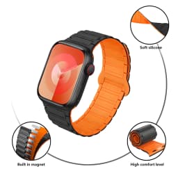 Silicone Strap for Apple Watch 46mm 42mm 49 45mm 41mm 44 40mm Magnetic Band for IWatch Ultra 4/3/2 Series 12 11 10 9 8 7 6 SE 5