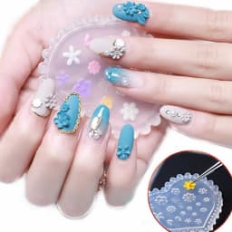 SNASAN Tiny Beads Flower Bear Leaf Shell Dolphin Beauty Nail Art Resin Silicone Mould DIY Tool UV Epoxy Resin Box Silicone Mold