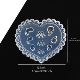 SNASAN Tiny Beads Flower Bear Leaf Shell Dolphin Beauty Nail Art Resin Silicone Mould DIY Tool UV Epoxy Resin Box Silicone Mold
