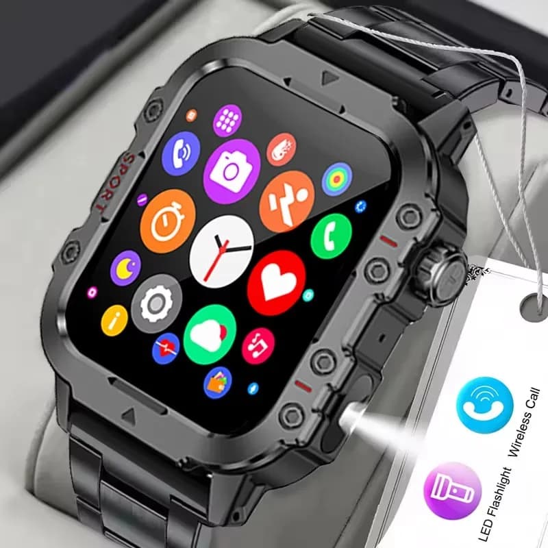 2025 New for Xiaomi Military Smart Watch Men IP67 3ATM Outdoor Sports Fitness Tracker Health Monitor 1.44Inch BT Call Smartwatch