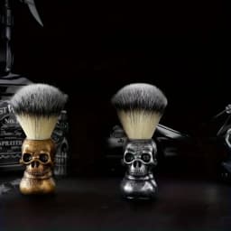 1Pc Men's Vintage Skull Head Beard Brush, Men's Shaving Care Facial Brush, Suitable for Valentine's Day, Father's Day Gift