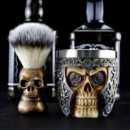 1Pc Men's Vintage Skull Head Beard Brush, Men's Shaving Care Facial Brush, Suitable for Valentine's Day, Father's Day Gift
