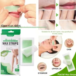 12 Pcs Depilatory Wax Strips Waxing Kit for Women Men Face Leg Arm Body Gentle Non-Irritating Quick Easy Hair Beauty Tools