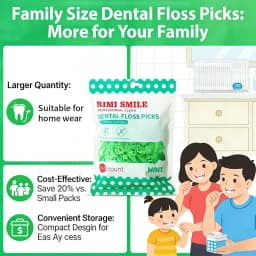 RIMI SMILE-330 Ultra-Fine Toothpicks, Home Set, Mint Dental Floss Stick, One Bag for One Family, Oral Cleaning Tool