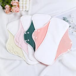 AIO Ultra Absorbent Cotton Yarn Sanitary Pads Washable Reusable Feminine Hygiene Pads for Heavy Flow & Daily Use