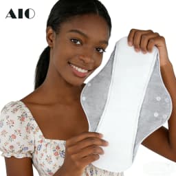 AIO Ultra Absorbent Cotton Yarn Sanitary Pads Washable Reusable Feminine Hygiene Pads for Heavy Flow & Daily Use