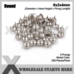Punk DIY English UK 77 Round Cone Stud in Silver Color with 2 Prongs (Over 20Lots Will Get 35% Off) Used for Leather Craft