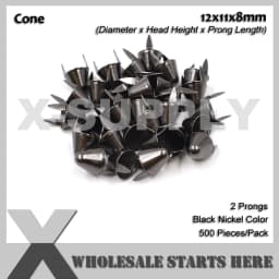 Punk DIY English UK 77 Round Cone Stud in Silver Color with 2 Prongs (Over 20Lots Will Get 35% Off) Used for Leather Craft