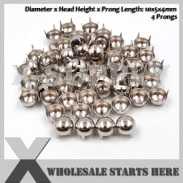 Punk DIY English UK 77 Round Cone Stud in Silver Color with 2 Prongs (Over 20Lots Will Get 35% Off) Used for Leather Craft