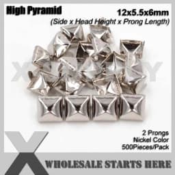 Punk DIY English UK 77 Round Cone Stud in Silver Color with 2 Prongs (Over 20Lots Will Get 35% Off) Used for Leather Craft