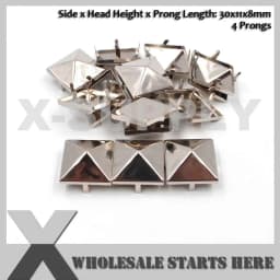 Punk DIY English UK 77 Round Cone Stud in Silver Color with 2 Prongs (Over 20Lots Will Get 35% Off) Used for Leather Craft