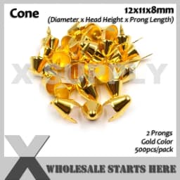 Punk DIY English UK 77 Round Cone Stud in Silver Color with 2 Prongs (Over 20Lots Will Get 35% Off) Used for Leather Craft