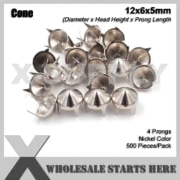 Punk DIY English UK 77 Round Cone Stud in Silver Color with 2 Prongs (Over 20Lots Will Get 35% Off) Used for Leather Craft