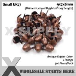 Punk DIY English UK 77 Round Cone Stud in Silver Color with 2 Prongs (Over 20Lots Will Get 35% Off) Used for Leather Craft