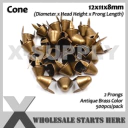 Punk DIY English UK 77 Round Cone Stud in Silver Color with 2 Prongs (Over 20Lots Will Get 35% Off) Used for Leather Craft