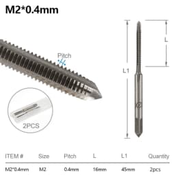 XCAN Thread Tap Set Right Hand Straight Flute Tap M3 M4 M5 M6 M7 M8 M10 M12 M14 M16 Metric 2pcs Threading Tool Screw Tap Drill