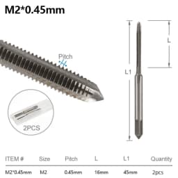 XCAN Thread Tap Set Right Hand Straight Flute Tap M3 M4 M5 M6 M7 M8 M10 M12 M14 M16 Metric 2pcs Threading Tool Screw Tap Drill