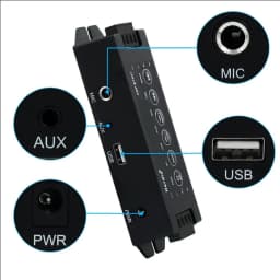 Herdio 4-Way Home Power Amplifiers Audio Bluetooth & Aux Mini Amplifier for Bathroom Wall Ceiling Speakers EU/US/UK/AU Plug