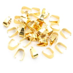 100pcs Stainless Steel Gold Plated Pendant Pinch Bail Clasps Necklace Hooks Clips Connector For DIY Jewelry Making Findings