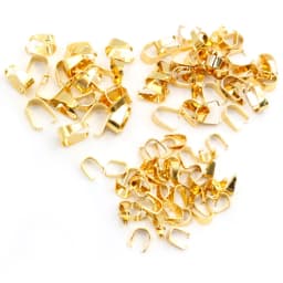 100pcs Stainless Steel Gold Plated Pendant Pinch Bail Clasps Necklace Hooks Clips Connector For DIY Jewelry Making Findings