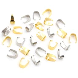 100pcs Stainless Steel Gold Plated Pendant Pinch Bail Clasps Necklace Hooks Clips Connector For DIY Jewelry Making Findings