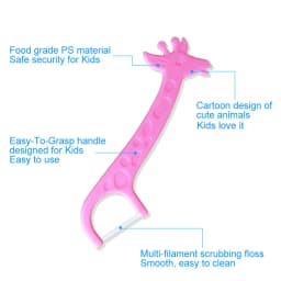 40Pcs Children's Dental Floss Four Cartoon Animal Shape Toothpicks Interdental Floss Clean Teeth Tool Super Thin Floss Stick
