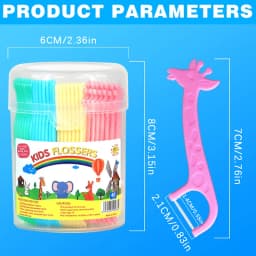 40Pcs Children's Dental Floss Four Cartoon Animal Shape Toothpicks Interdental Floss Clean Teeth Tool Super Thin Floss Stick