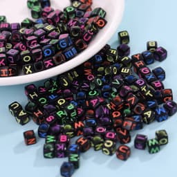 Diy Letter Beads Square Shape Bead Acrylic 6mm Single Colorful Alphabet Beads Women for Jewelry Making Bracelet Necklace 100pcs