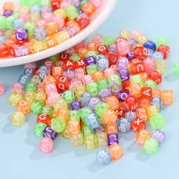 Diy Letter Beads Square Shape Bead Acrylic 6mm Single Colorful Alphabet Beads Women for Jewelry Making Bracelet Necklace 100pcs