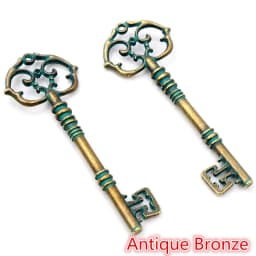 83x31mm 2pcs Bronze Green Gold Colors Antique silver color Plated Key Handmade Charms Pendant:DIY for bracelet necklace