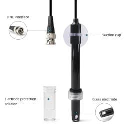Yieryi Ph Replacement Probe Aquarium Hydroponic Laboratory Electrode Ph Meter Potential Test BNC Q9 Connector 1.2/3M Wire Probe