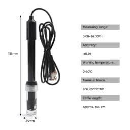 Yieryi Ph Replacement Probe Aquarium Hydroponic Laboratory Electrode Ph Meter Potential Test BNC Q9 Connector 1.2/3M Wire Probe