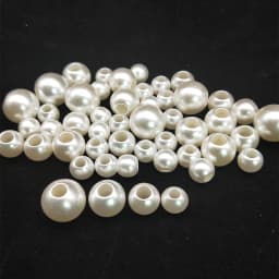 Round Shape Big Hole Straight Hole Imitation Pearls Beige Beads Handmade DIY Making Jewelry Accessories High Quality